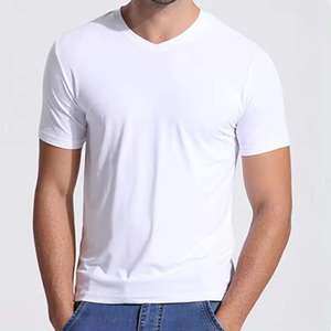 Camiseta personalizada de algodón de alta calidad para hombres en blanco Slim Fit personalizado 100% algodón en blanco lavado con ácido hecho en Pakistán - Product Image 6