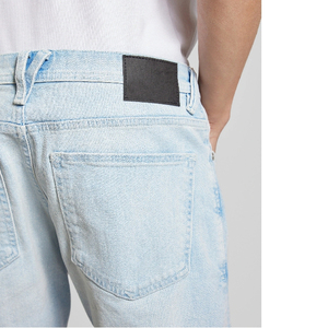 Shorts en jean droits personnalisés Streetwear 2026, délavés foncés, en coton, pour hommes, style vintage, jeans pour hommes - Product Image 3