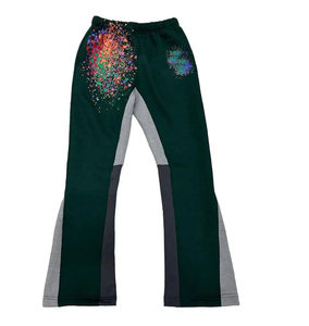 2025 100% alta calidad personalizado Casual y estilo único pintura Splatter pantalón suelto Flare Streetwear algodón francés Terry pantalones de chándal - Product Image 6