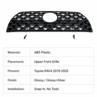 Grille supérieure avant en maille pour Toyota RAV4, compatible avec les modèles 2019-2025