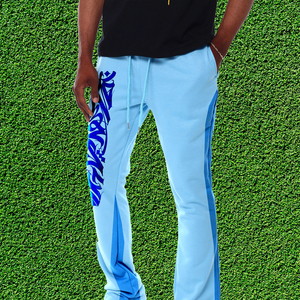 Precio bajo 100% algodón hombres Casual pantalones de chándal acampanados con bolsillo personalizado transpirable pantalones apilados para hombres - Product Image 2