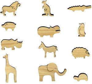 ของเล่นไม้เพื่อการศึกษาสําหรับเด็กวัยหัดเดินและเด็กก่อนวัยเรียน / ชุดผลิตภัณฑ์ตกแต่งไม้รูปสัตว์ - Product Image 4