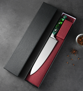 Venta al por mayor personalizado de calidad superior OEM ODM servicio cuchillo de Chef de acero de Damasco con mango de madera de olivo cuchillo de cocina hoja fija - Product Image 6