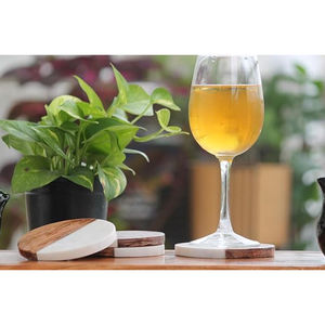 Modern White Handmade Coaster <b>Tea</b> Coffee and Cocktails Perfect <b>for</b> Home <b>Parties</b> Tabletop Protection <b>Set</b> of 4 Coasters - Product Image 6