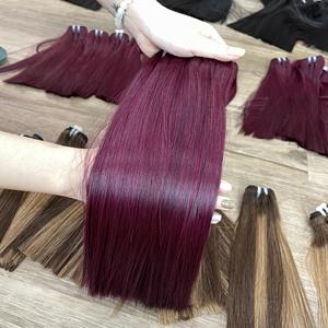 Mèches de cheveux humains lisses bon marché avec fermeture en trame, extensions de cheveux vietnamiens de couleur droite en os doublement étirés - Product Image 4