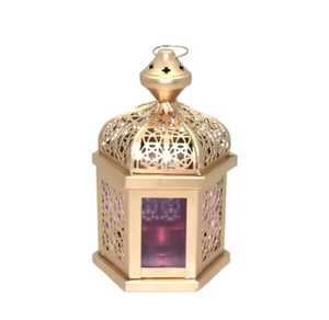 Lanterne suspendue marocaine de qualité supérieure couleur or lanterne intérieure et extérieure pour la décoration de mariage arrivée chaude - Product Image 4