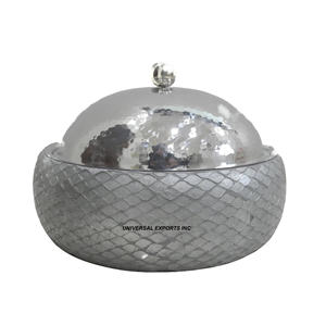 Leather Finished Metal Hotpot Superior Quality Handmade Designer Casserole Premium Quality Luxury New Metal <b>Food</b> <b>Warmer</b> - Product Image 1