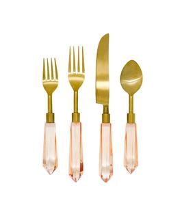 Juego de cucharas de latón de Venta caliente, juego de cubiertos dorados, juego de cubiertos de latón de grado alimenticio de nuevo diseño, juego de cubiertos brillante pulido - Product Image 6