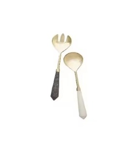 Acier inoxydable et manche en bois avec serveur à salade plaqué argent pour une utilisation en cuisine Nouveau design fait à la main à la maison - Product Image 3