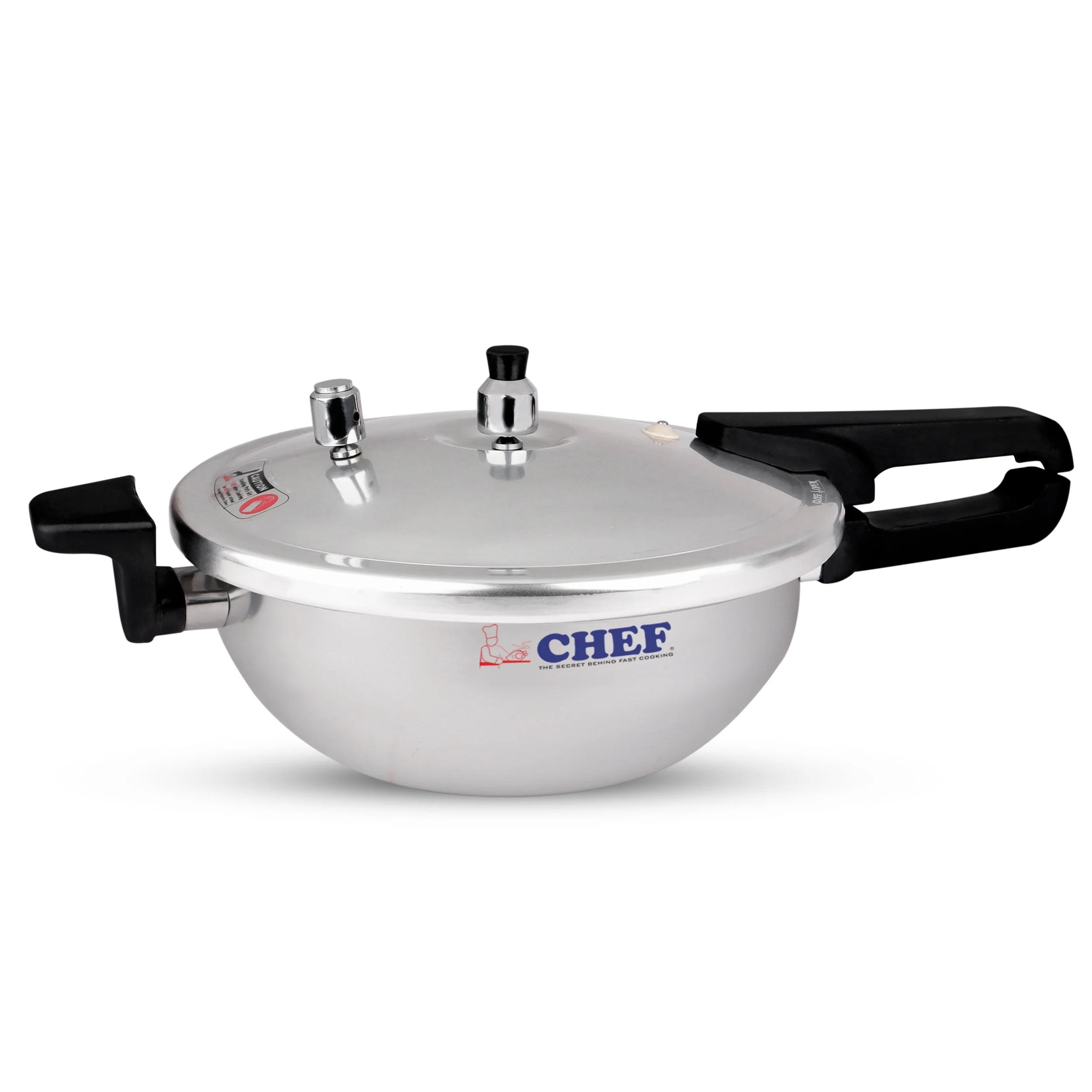 CHEF Best 5-Liter Aluminum 2-in-1 Karahi Induction Gas Cooker