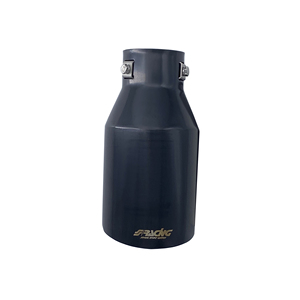 Terminal redondo de 66 mm inclinado, de acero inoxidable negro, estilo Cayenne - Product Image 5