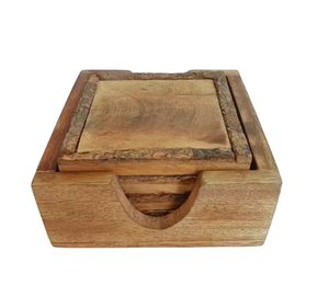 Posavasos de madera de acacia de alta calidad con diseño de espacios en blanco de sublimación, alfombrilla de cocina sostenible, tapa de taza, tapa Base, tapas de haya - Product Image 4