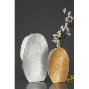 Luxury Handmade <b>Gold</b> and Silver Floral Design Metal Flower <b>Vase</b> Set New Arrival Wedding Decoration <b>Floor</b> <b>Vase</b> Low Price - Product Image 2