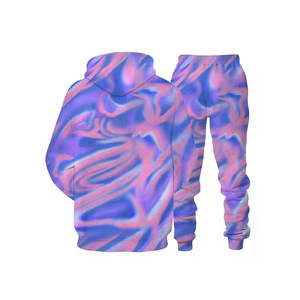 Survêtement de jogging tie-dye surdimensionné de haute qualité, taille personnalisée, fabrication Hugh, avec pull pour l'hiver, vêtements chauds - Product Image 2