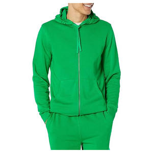 Men hoodie and sweatshirt knitted fabric long sleeve custom logo and printing <b>design</b> zipper and drawstring hoodie and sweatshirt - Product Image 2