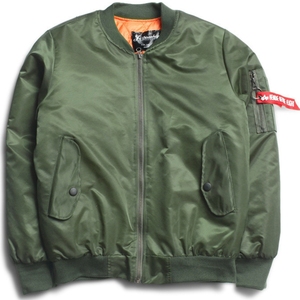 Chaqueta de Piloto de Invierno Acolchada Verde Oliva de Alta Calidad, Chaqueta Bomber Universitaria Personalizada para Hombre - Product Image 6