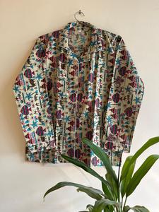 Luxe indien bloc imprimé doux coton pyjama ensemble de sommeil respirant grande taille femmes nuit costume Sexy noël Vibe vêtements de détente - Product Image 4