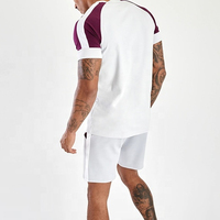 Ensemble décontracté 2 pièces pour homme : short et chemise unis en molleton 100 % coton respirant, idéal pour l'été, personnalisable