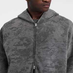 400 GSM 100% Cotton Heavyweight Pullover Men Oversized Tracksuit Set Full <b>Zip</b> <b>up</b> Hoodie Set For Men - Product Image 4