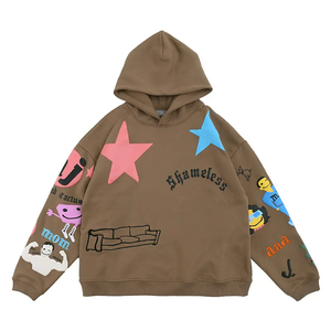 Sweatshirts à capuche avec ourlet brut au design personnalisé Sweatshirts à capuche unisexe 100 coton Crop Cut Edge Printing Cut Edge Custom Cut And Sew Hoodie - Product Image 2