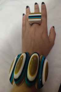 Venta al por mayor personalizado mejor calidad hecho a mano alto pulido hermoso colorido anillo de resina de moda para las mujeres de la India - Product Image 4