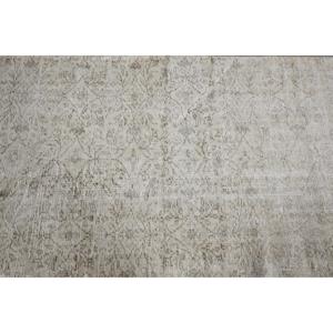 พรมตุรกี, พรมตกแต่งขนาด 3.1x6.4 ฟุต, พรมวินเทจลายปะติดสีเบจทำจากขนสัตว์ - Product Image 5