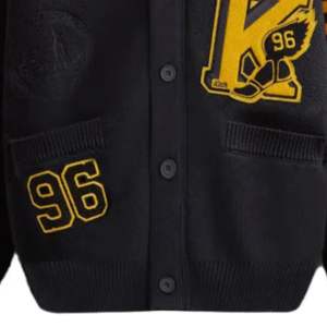 Cárdigan universitario de gran calidad, diseño personalizado unisex, cuello en V, botón de punto, ropa de calle griega bordada - Product Image 4