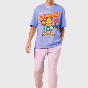 T-shirt imprimé graphique violet pour hommes de grande taille Chemise respirante par tous les temps Porter tous les jours T-shirt à manches courtes - Product Image 3