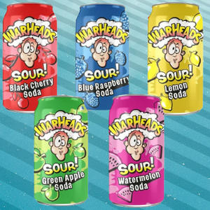 Assortiment de boissons gazeuses acidulées Warheads, cinq boisson gazeuse à la pastèque Warheads 330 ml - Product Image 2