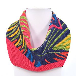 Collier écharpe élégant de broderie de perles de rocaille Collier écharpe de perles de rocaille artisanales Collier écharpe de perles de rocaille brodées - Product Image 5