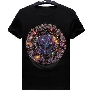 Camiseta de Manga Corta para Hombre, 100% Algodón, Secado Rápido, con Pedrería, Corte Regular, Transpirable, Ecológica, Informal, Superventas - Product Image 1