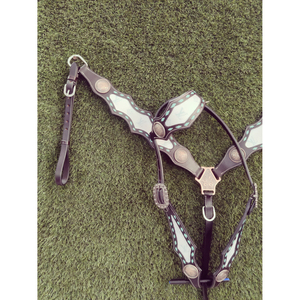 ชุดบังเหียนม้าตะวันตกคุณภาพสูงชุดคอหนังวัวออกแบบโลโก้ได้ตามต้องการ - Product Image 3