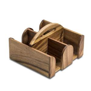 Caddie en bois rustique avec vernis vieilli utilisé pour les tables à manger de stockage de cuisine de style ferme ou servir des boissons - Product Image 5