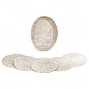 Handmade Oval <b>Rattan</b> Placemat From Vietnam Woven With Natural Fiber For <b>Dining</b> <b>Table</b> Decoration And Sustainable Home Use - Product Image 1