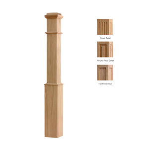 Top <b>Stair</b> <b>Parts</b> White Oak Box Newel 4091P Interchangeable Pyramid and Flat Caps made by EFS Thanh Nghia - Product Image 2