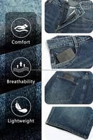 Shorts de Mezclilla para Hombre, Estilo Urbano, Transpirables, de Alta Calidad, Corte Recto Holgado, Ligeramente Elásticos, 100% Algodón
