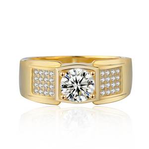 <b>Men's</b> <b>Ring</b> Moissanite Stone Solid 925 Sterling <b>Silver</b> Classic Design <b>Men</b> Band Fine Jewelry <b>Ring</b> Wedding Engagement <b>Ring</b> - Product Image 1