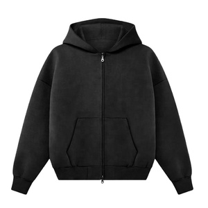 Sudadera con capucha de Terry francés de peso pesado personalizada para hombre, hombro caído recortado, Boxy, cremallera completa, cremalleras dobles, sudaderas con capucha de algodón 100% 2026 - Product Image 6