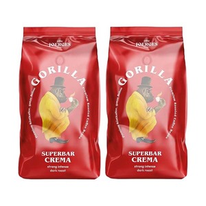 Super Bar Crema Gorilla Espressobohnen de alta calidad, 1kg, granos de café, auténtico tostado italiano, sabor suave, sabor equilibrado - Product Image 1