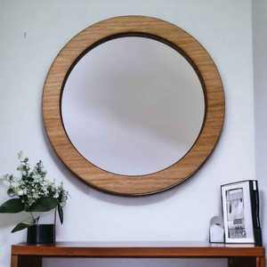 Fabriqué à la main moderne Mini Design rond miroir mural en bois exportateur indien de haute qualité pour meubles décoratifs décor à la maison - Product Image 6