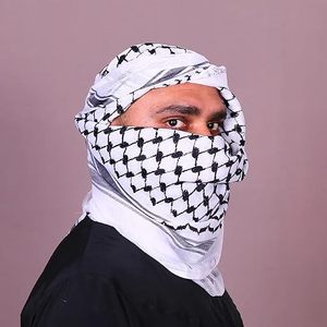 100% Cotton High Quality Customized <b>Men's</b> Keffiyeh Traditional Palestine Shemagh <b>Scarf</b> Solid Pattern Canvas Breathable Windproof - Product Image 2