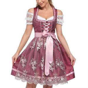 Vestido de mujer mixto de algodón y poliéster de alta calidad de longitud regular ajustado de Color personalizado más sencillo para chicas alemanas Dirndl - Product Image 3