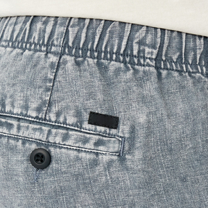 Shorts de sport pour hommes de haute qualité avec logo brodé personnalisé, grandes tailles, décontractés, en tissu éponge délavé, service OEM, 100% coton uni - Product Image 6