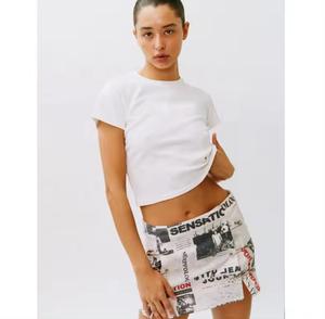 Transpirable 2024 venta al por mayor impresión personalizada/Logotipo Camiseta de algodón de gran tamaño mujeres moda nuevas camisetas casual camiseta y pantalones cortos conjunto - Product Image 4