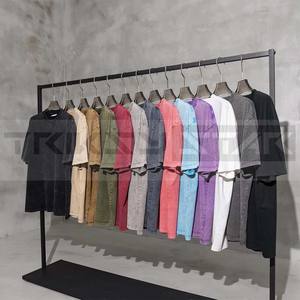 ผ้าฝ้ายถักแบบวินเทจฟอกสีกรดสำหรับผู้ชายเสื้อยืดโอเวอร์ไซส์พิมพ์โลโก้ขนาดพิเศษผ้าฝ้าย100% ลำลองขนาดพิเศษ220กรัม - Product Image 1