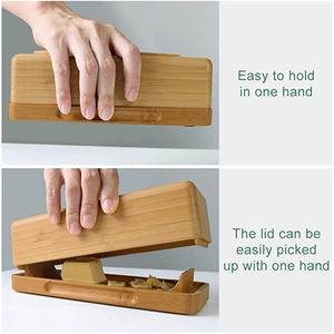 Récipient à beurre décoratif de table élégant et vintage, plat de service à beurre en bois pour ustensiles de cuisine - Product Image 3