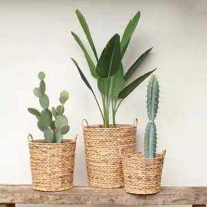 Water <b>Hyacinth</b> <b>Basket</b> Wholesale Handmade Decorative <b>Basket</b> Lightweight Eco Friendly Durable for Home Kitchen Serving - Product Image 6