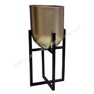Maceta de metal negro con recubrimiento de polvo de cobre-Macetas modernas con soportes, soportes para macetas Ideal para decoración interior del hogar - Product Image 6