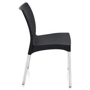 Chaise contemporaine en plastique sans bras avec cadre en aluminium de haute qualité et finition élégante idéale pour les salles à manger espaces éducatifs - Product Image 4