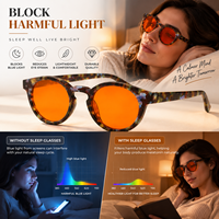 Kacamata Tidur Fashion Lensa Merah Oranye Filter Cahaya Biru Bingkai Asetat Pabrik OEM ODM